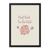 Cute Owl Wall Art, Kids Room Decor, Nursery Art, Hoot Hoot Im So Cute Art, Owl Print, Animal Wall Art, Framed Art, Childrens Art - Tawshia